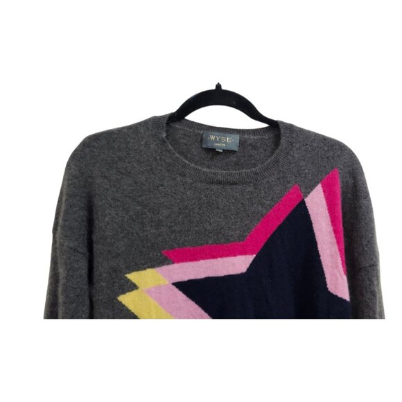 Women’s WYSE London Gray Cashmere sweater With Stars, Size 1 (Runs Big) - Picture 4 of 13
